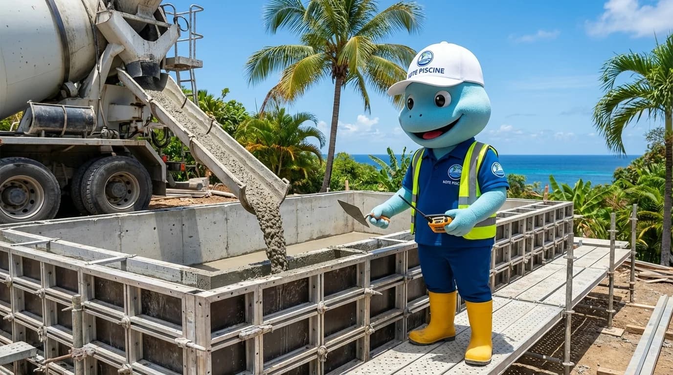 Construction de piscine en Guadeloupe par Koté Piscine, 20 ans d'expertise à Sainte-Anne